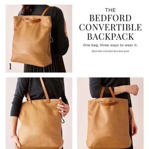 Mark & Graham Bedford Convertible Backpack Purse in Tan Leather Bag